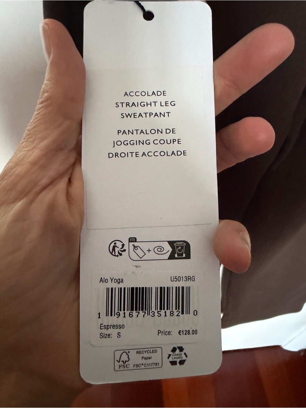 NWT Alo Yoga Accolade Straight Leg Sweatpant - Espresso - Picture 9 of 9